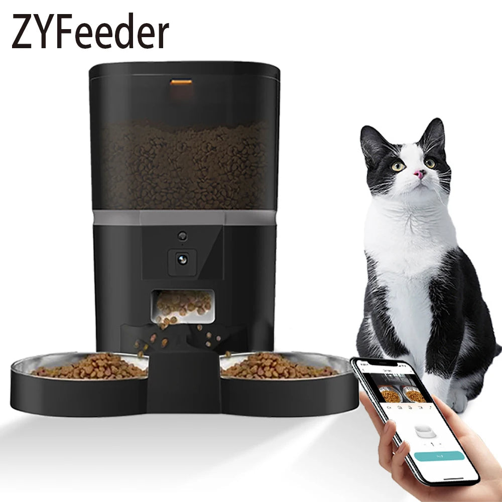 Automatic Cat Feeder Food Dispenser With Camera Recorder