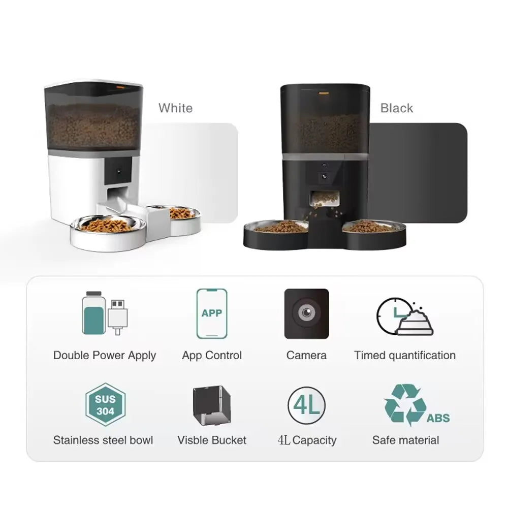 Automatic Cat Feeder Food Dispenser With Camera Recorder