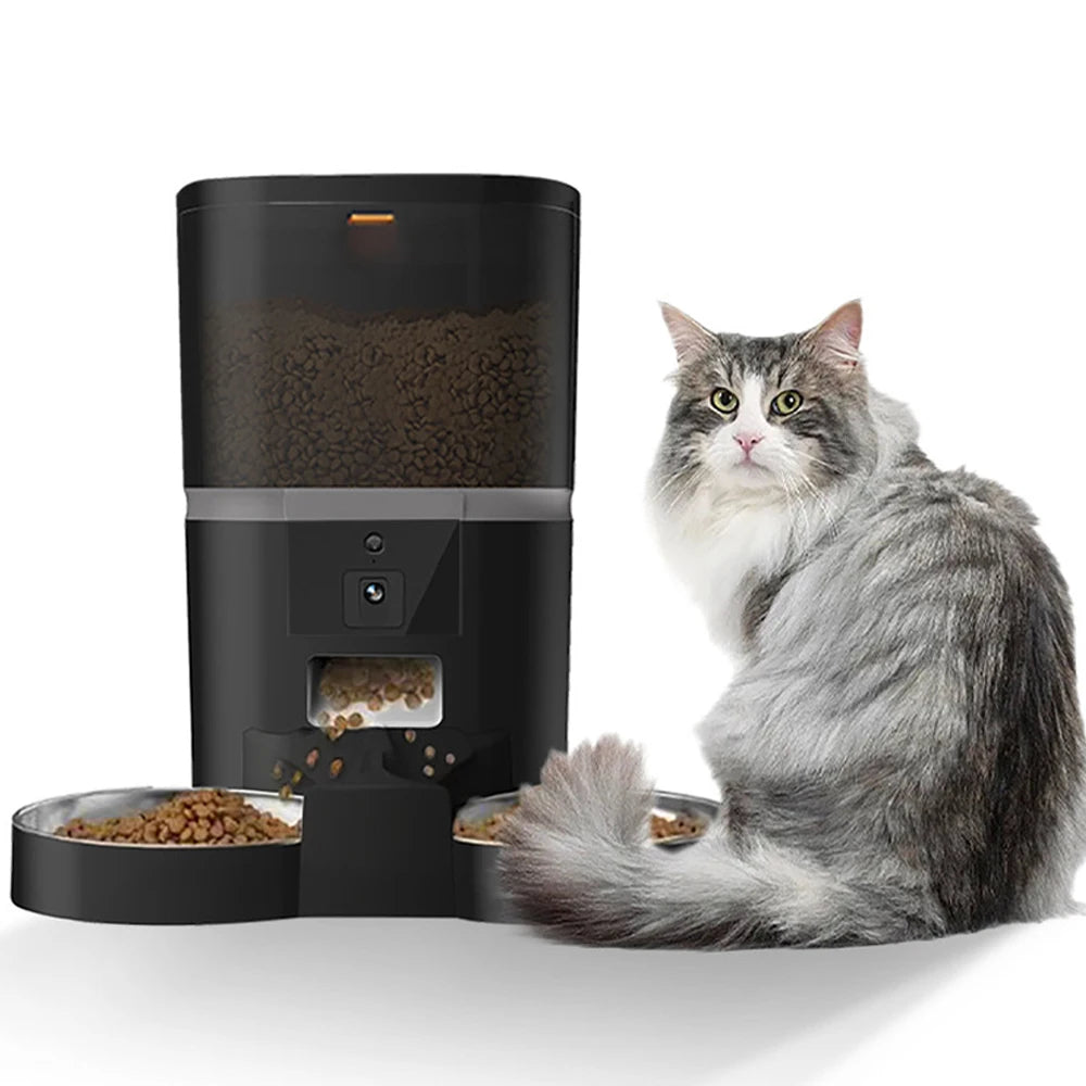 Automatic Cat Feeder Food Dispenser With Camera Recorder