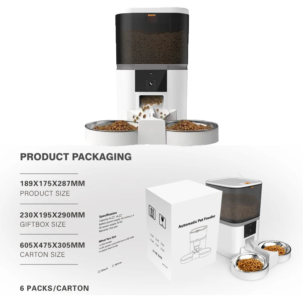 Automatic Cat Feeder Food Dispenser With Camera Recorder