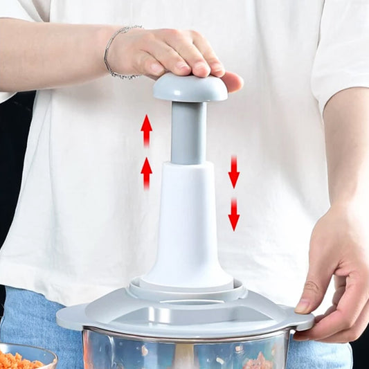 Premium 1.5L Manual Food Chopper – Multi-Purpose Vegetable Cutter, Meat Mincer & Garlic/Onion Crusher | Easy Hand Press Kitchen Tool